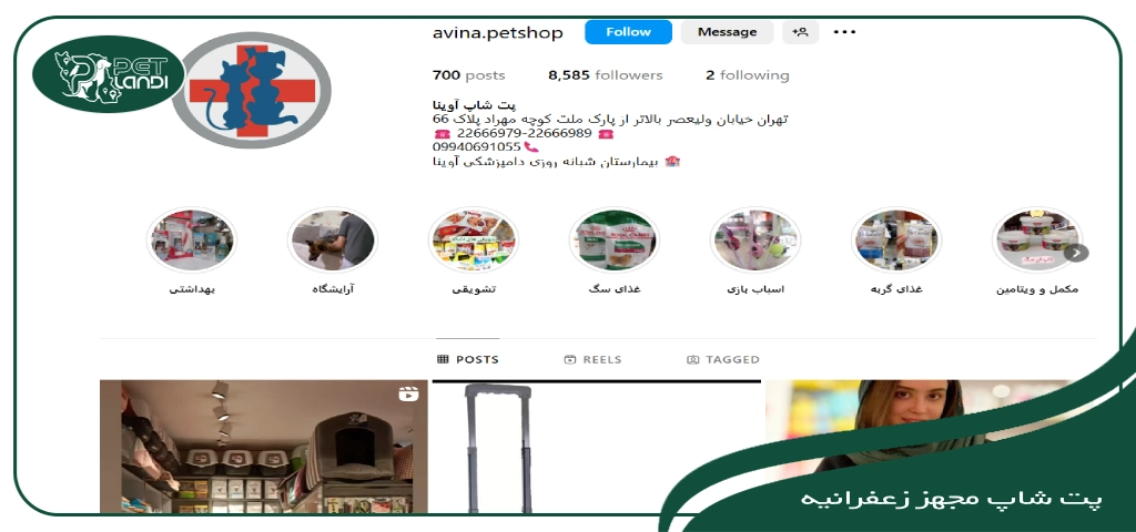 پت شاپ آوینا زعفرانیه