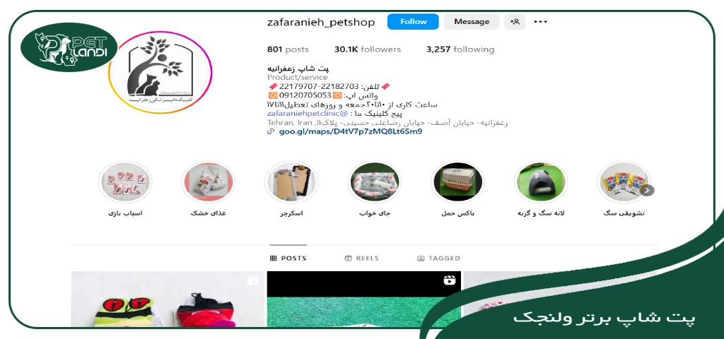 بهترین پت شاپ های خیابان ولنجک تهران